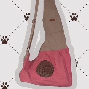 DogLemi Pink & Beige Pet Carrier w/ Felt Flooring & Air Mesh Hole -New Condition
